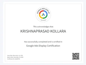 Google ads Display Certificate