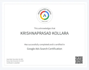 Google ads Search Certificate